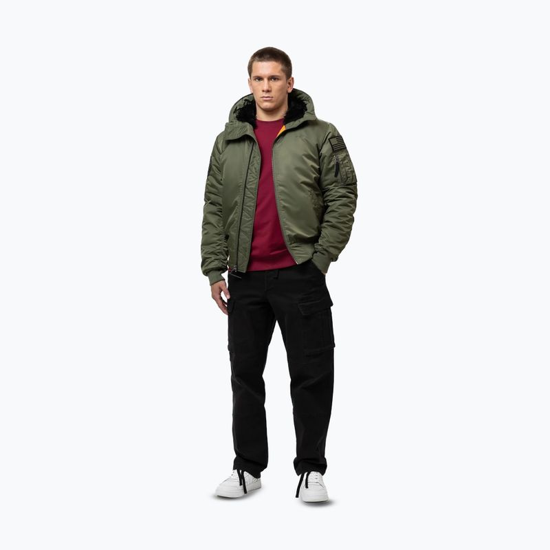 Giacca uomo Pitbull Sherpa Hooded Bomber olive 2