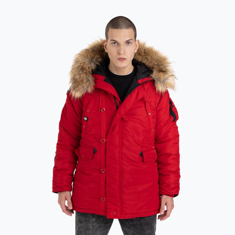 Giacca invernale da uomo Pitbull West Coast Fur Parka Rosso ontano