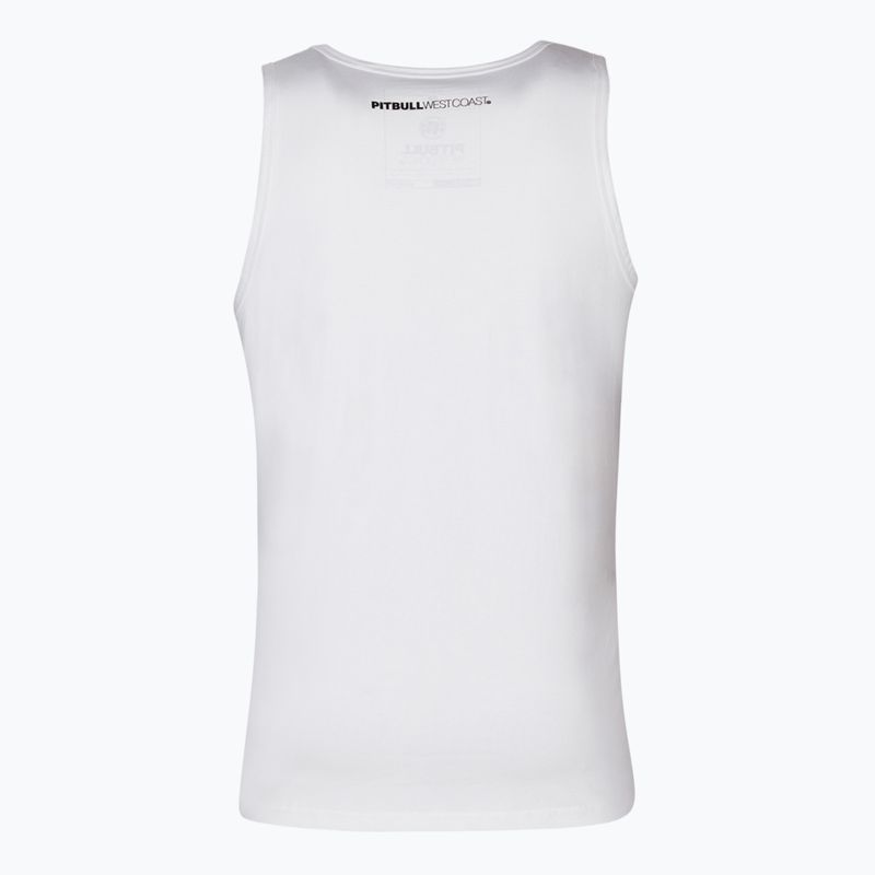 Canotta Pitbull West Coast Uomo Slim Fit Lycra Logo Piccolo Bianco 2