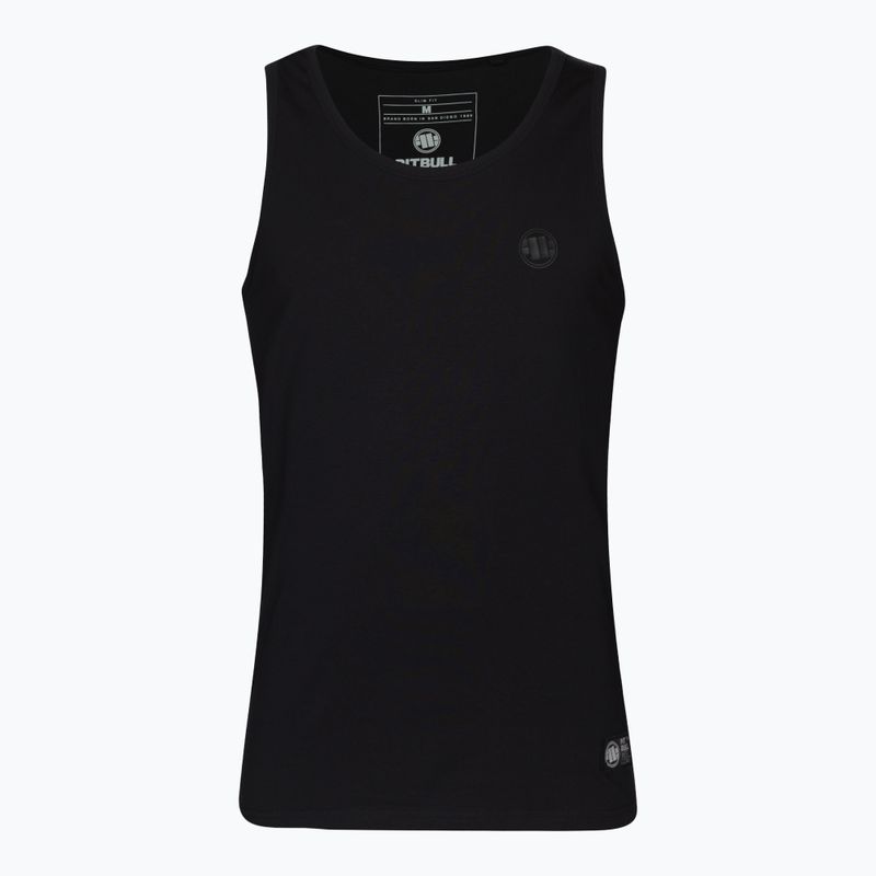 Canotta Pitbull West Coast Uomo Slim Fit Lycra Logo Piccolo nero