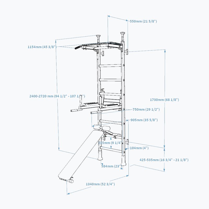 Scala da ginnastica BenchK nera BK-523B 2