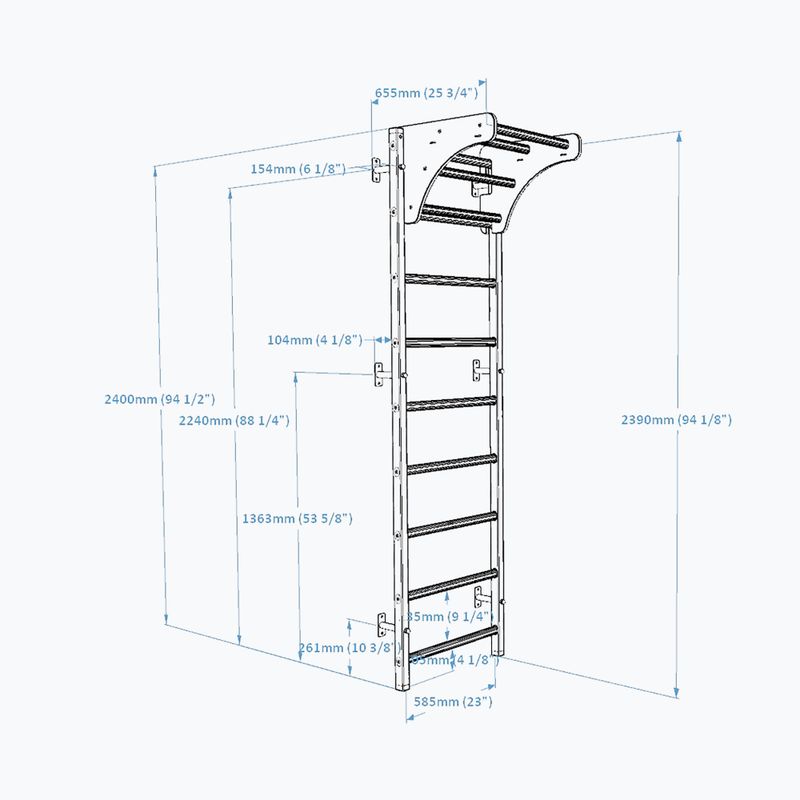 Scala da ginnastica BenchK nera BK-711B 11