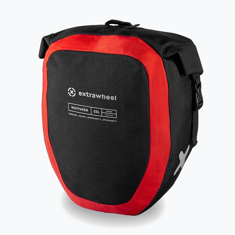 Borse per bicicletta Extrawheel Wayfarer 2 x 25 l nero/rosso 2