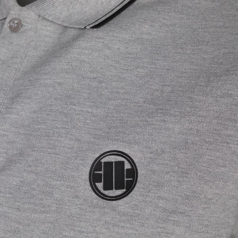 Polo Pitbull West Coast Uomo Slim Stripes grigio/melange 3