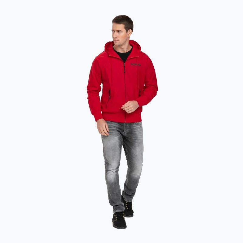 Uomo Pitbull West Coast Athletic Giacca di nylon con cappuccio rosso 2