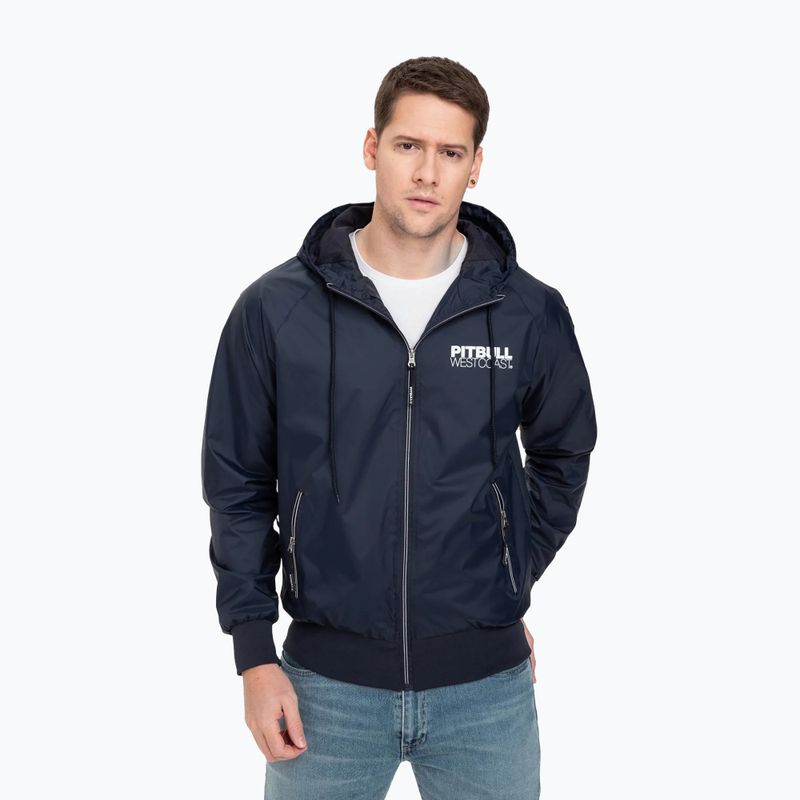 Pitbull West Coast Athletic Uomo Giacca di nylon con cappuccio blu scuro