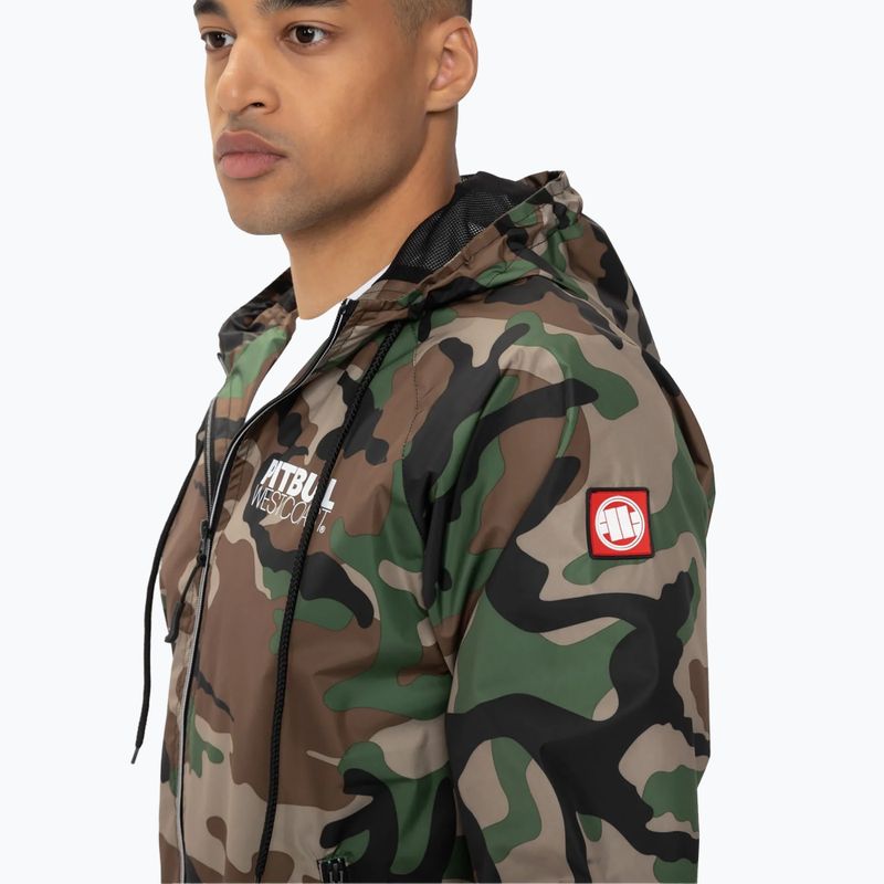 Giacca Pitbull West Coast Athletic con cappuccio in nylon woodland camo da uomo 3
