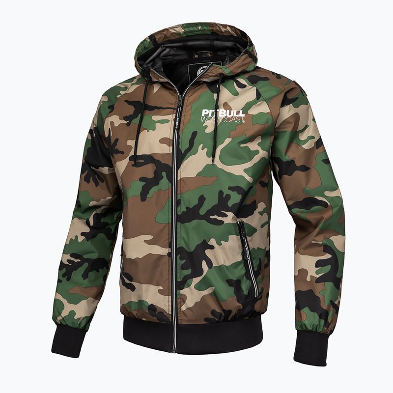 Giacca Pitbull West Coast Athletic con cappuccio in nylon woodland camo da uomo 7