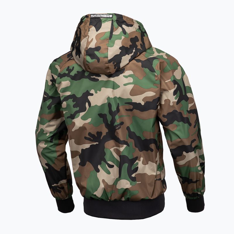 Giacca Pitbull West Coast Athletic con cappuccio in nylon woodland camo da uomo 8