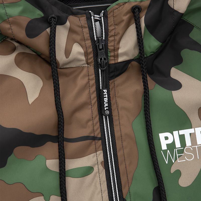 Giacca Pitbull West Coast Athletic con cappuccio in nylon woodland camo da uomo 9