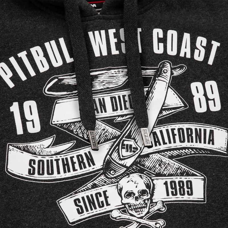 Pitbull West Coast Felpa con cappuccio Oldschool Razor da uomo in antracite melange 3