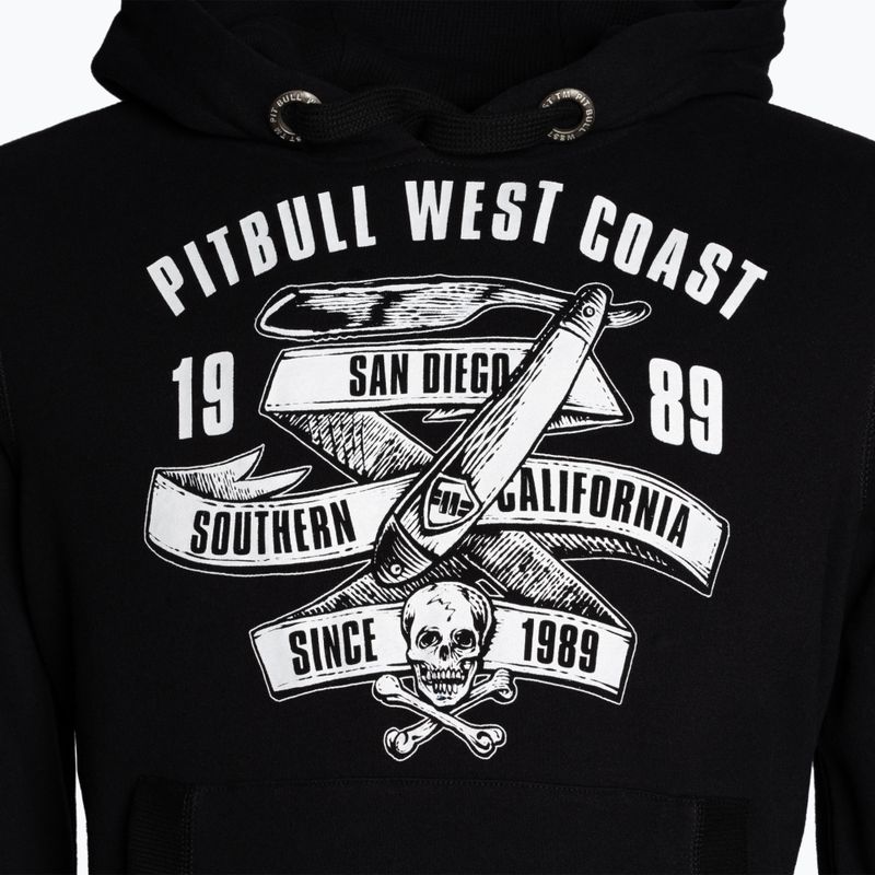 Felpa da uomo Pitbull West Coast con cappuccio Oldschool Razor nero 3