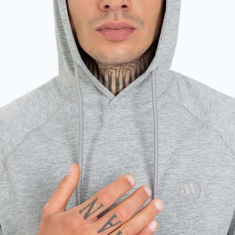 Felpa uomo Pitbull West Coast con cappuccio piccolo logo Spandex 210 grigio 5