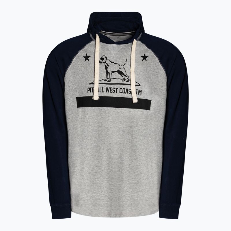 Felpa uomo Pitbull West Coast California 210 grigio/marino scuro con cappuccio 5
