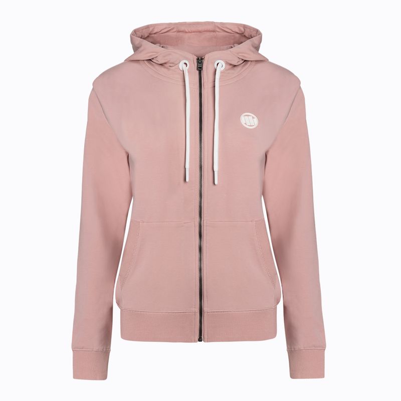 Felpa donna Pitbull West Coast con cappuccio e zip in French Terry rosa cipria