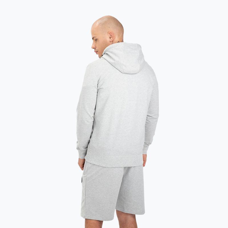 Felpa uomo Pitbull West Coast con cappuccio e zip piccolo logo F.Terry 220 grigio/melange 3