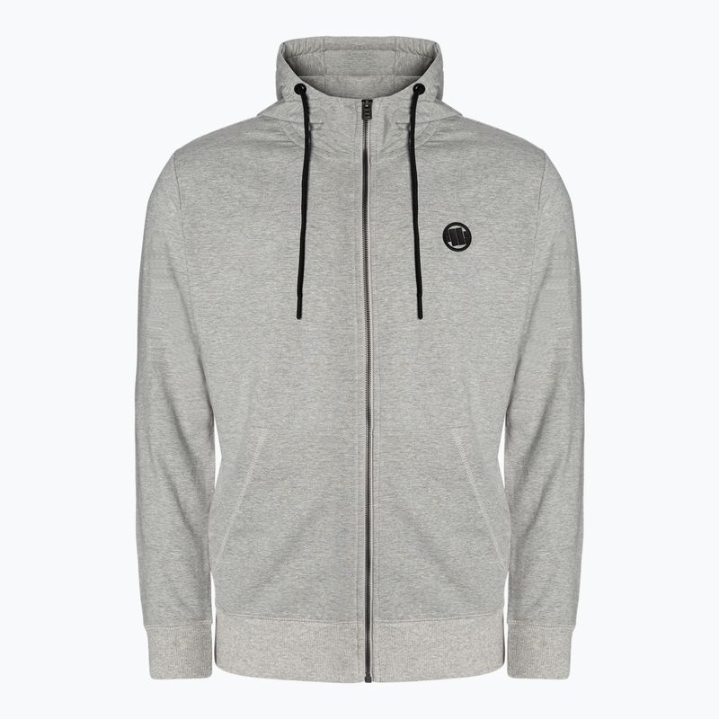 Felpa uomo Pitbull West Coast con cappuccio e zip piccolo logo F.Terry 220 grigio/melange 5