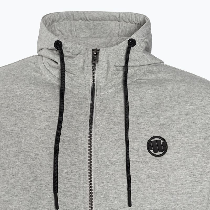 Felpa uomo Pitbull West Coast con cappuccio e zip piccolo logo F.Terry 220 grigio/melange 7