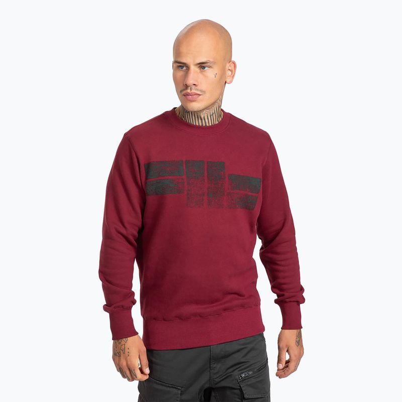 Felpa uomo Pitbull West Coast Crewneck Classic Logo bordeaux