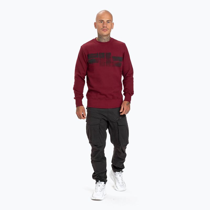 Felpa uomo Pitbull West Coast Crewneck Classic Logo bordeaux 2