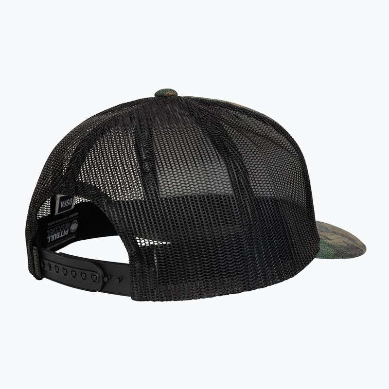 Uomo Pitbull West Coast Mesh Snapback cap ,,Blood Dog" Camo Trucker legno / nero 2