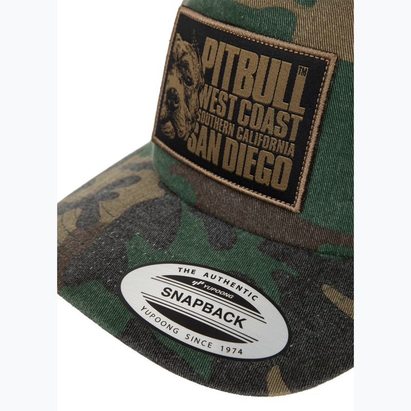 Uomo Pitbull West Coast Mesh Snapback cap ,,Blood Dog" Camo Trucker legno / nero 3