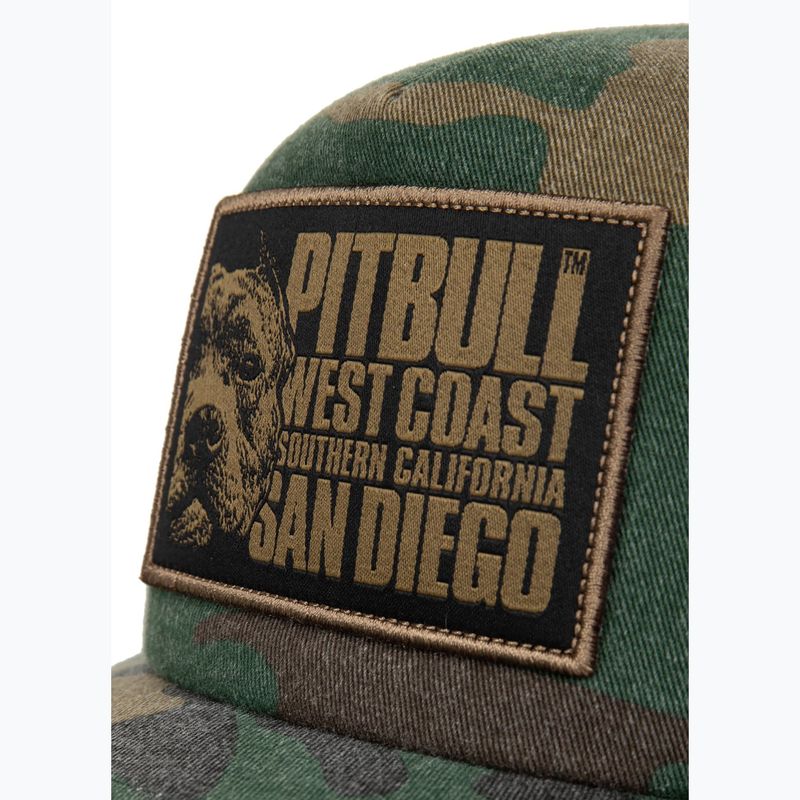 Uomo Pitbull West Coast Mesh Snapback cap ,,Blood Dog" Camo Trucker legno / nero 4