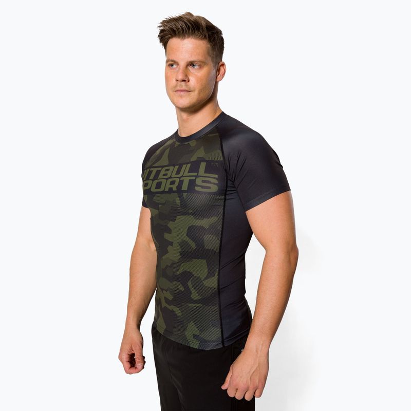 T-S Rash Dillard da uomo Pitbull West Coast, rashguard mimetico oliva