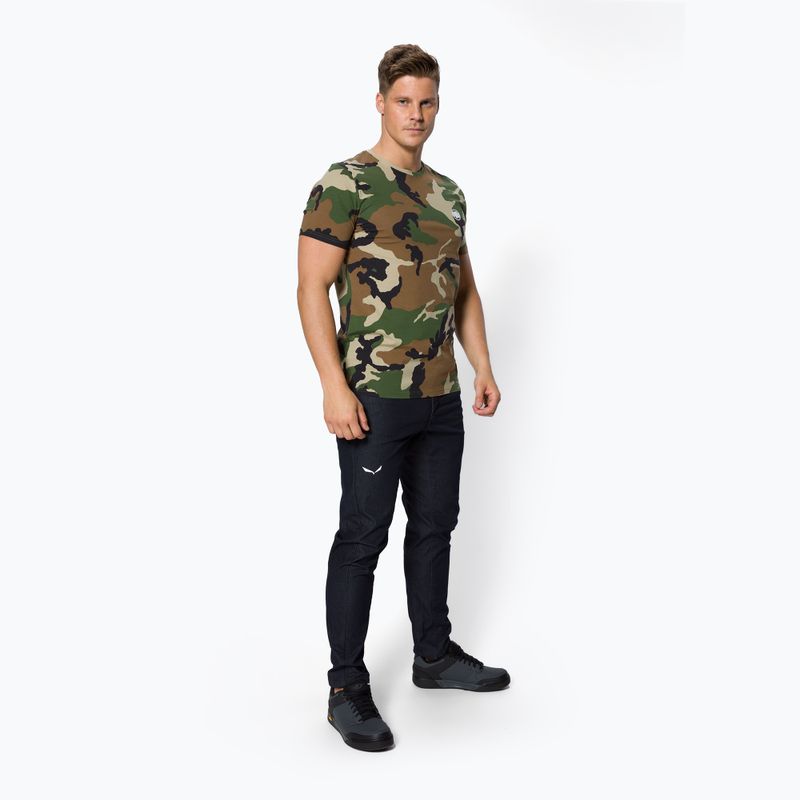 Maglietta Pitbull West Coast Slim Fit Lycra Small Logo woodland camo da uomo 2