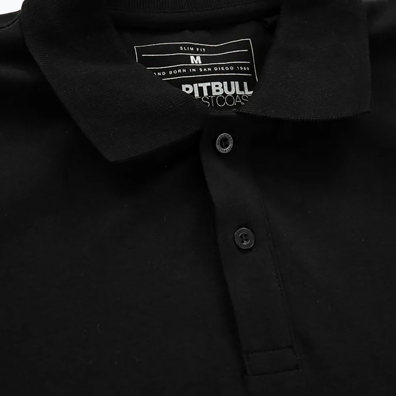 Maglia Polo Pitbull West Coast Uomo Logo Piccolo 210 GSM nero 3