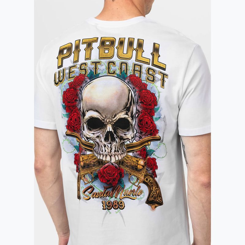 Maglietta Santa Muerte Pitbull West Coast da uomo, bianco 6