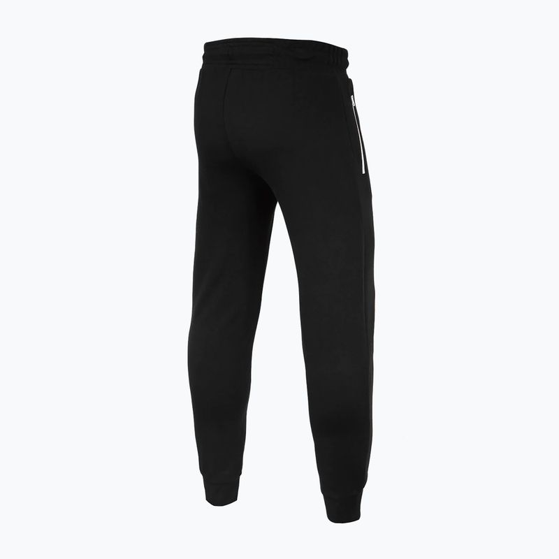 Pantaloni da ginnastica Pitbull West Coast da uomo Gruppo Terry logo piccolo nero 4