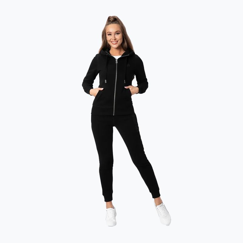 Felpa da donna Pitbull West Coast Zip Hilltop con cappuccio nero 3