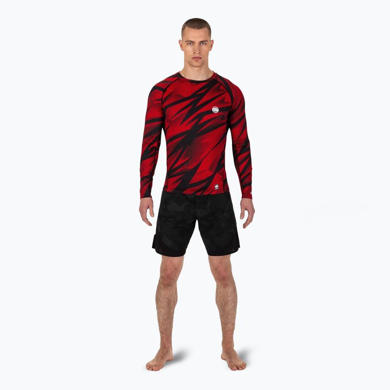 Pitbull Rashguard Dot Camo II a maniche lunghe da uomo, rosso 2