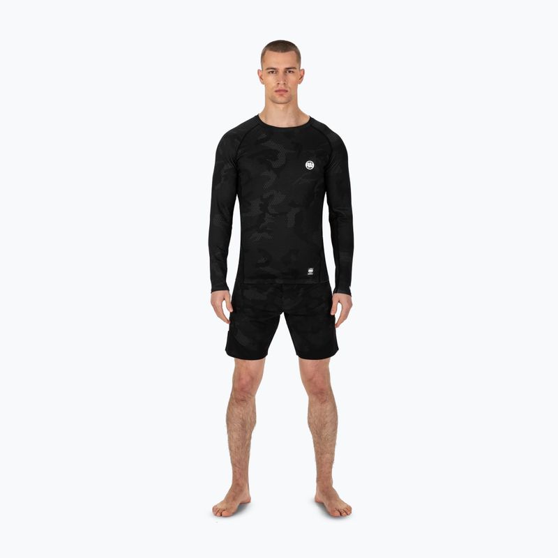 Pitbull West Coast Net Camo 2 Rashguard nero camo da uomo a maniche lunghe 2