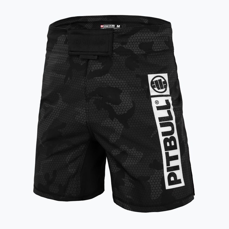 Pantaloncini da grappling Pitbull West Coast da uomo Grappling 3 Net Camo Hilltop 2 nero