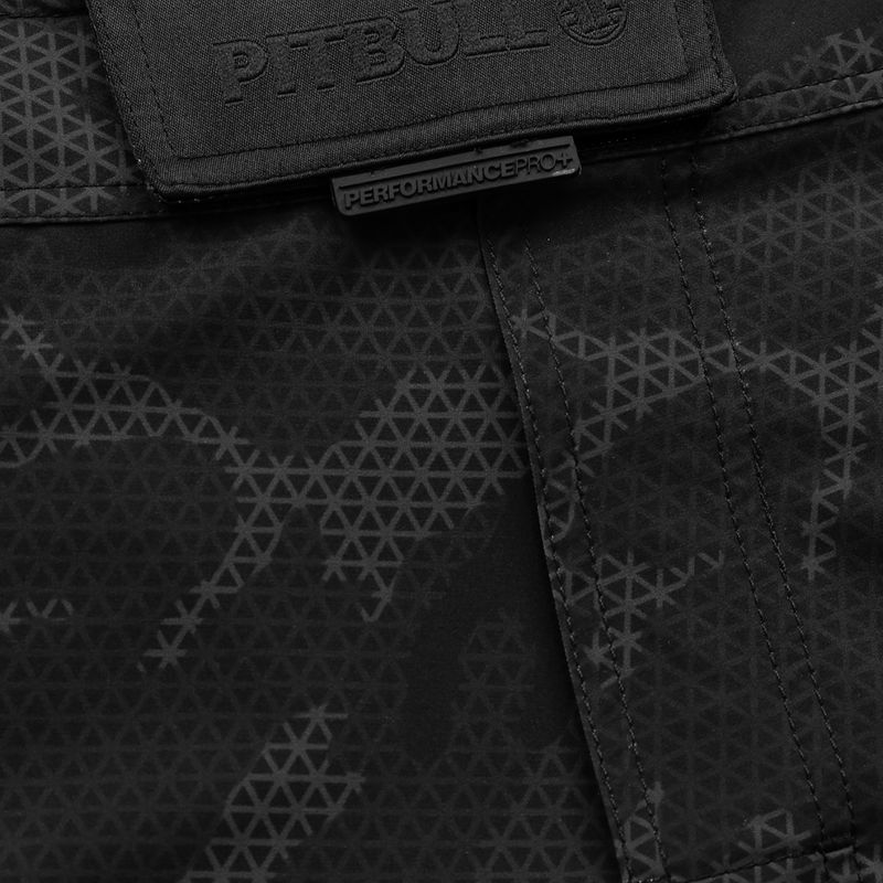 Pantaloncini da grappling Pitbull West Coast da uomo Grappling 3 Net Camo Hilltop 2 nero 3