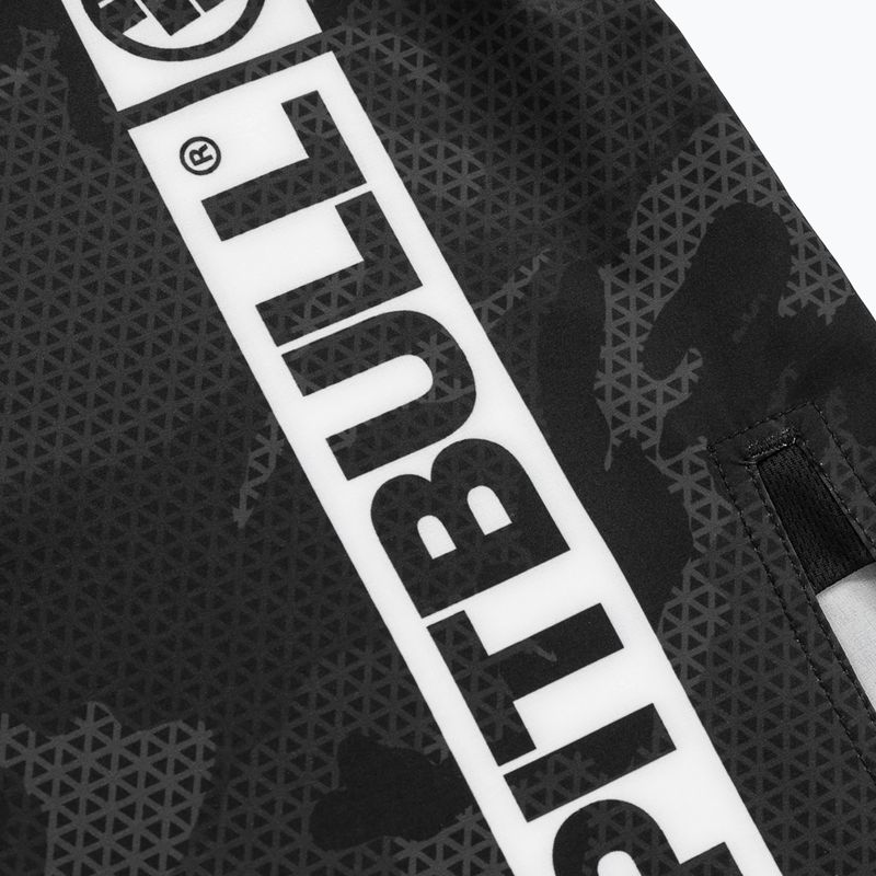 Pantaloncini da grappling Pitbull West Coast da uomo Grappling 3 Net Camo Hilltop 2 nero 5