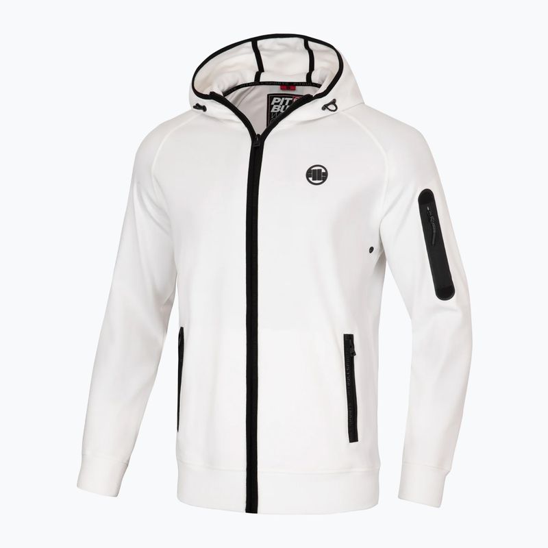 Felpa con cappuccio e zip Pitbull West Coast Hermes da uomo, bianco sporco 3