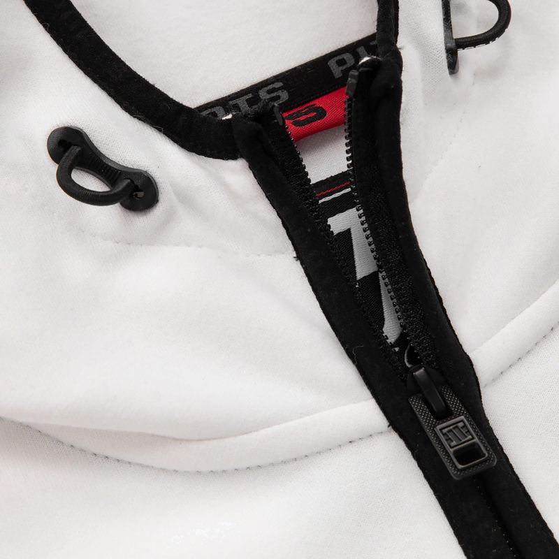 Felpa con cappuccio e zip Pitbull West Coast Hermes da uomo, bianco sporco 5