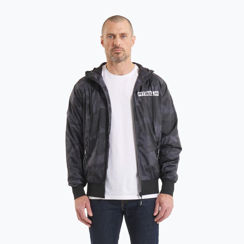 Pitbull Athletic Logo Uomo Giacca in nylon con cappuccio nero mimetico