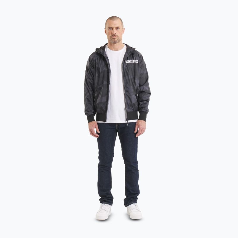 Pitbull Athletic Logo Uomo Giacca in nylon con cappuccio nero mimetico 2