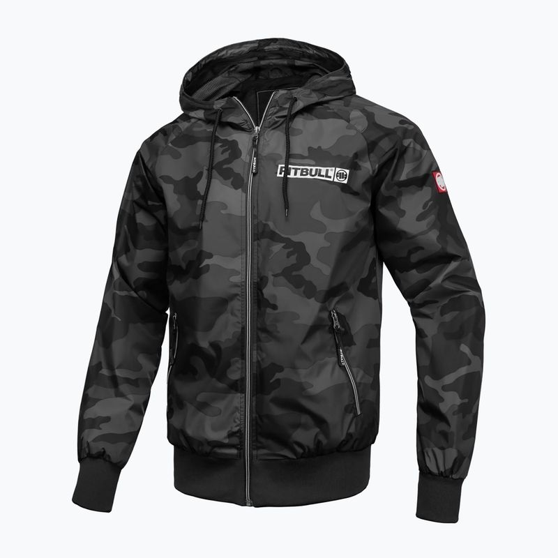 Pitbull Athletic Logo Uomo Giacca in nylon con cappuccio nero mimetico 5