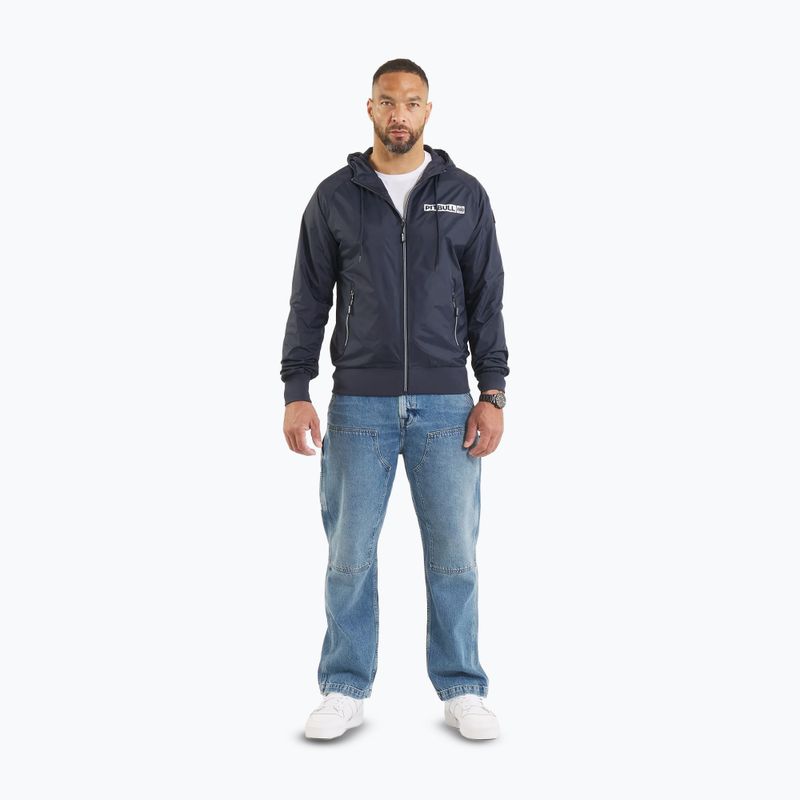 Pitbull Athletic Logo Uomo Giacca in nylon con cappuccio blu scuro 2