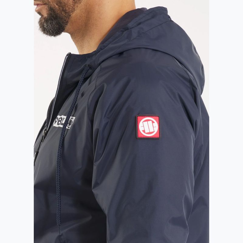 Pitbull Athletic Logo Uomo Giacca in nylon con cappuccio blu scuro 4
