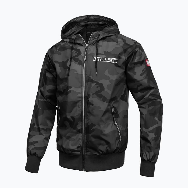 Uomo Pitbull Athletic Hilltop Giacca di nylon con cappuccio nero 6