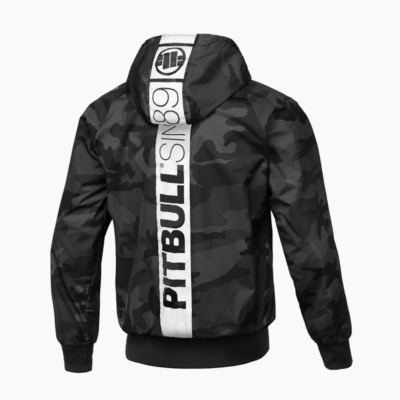 Uomo Pitbull Athletic Hilltop Giacca di nylon con cappuccio nero 7
