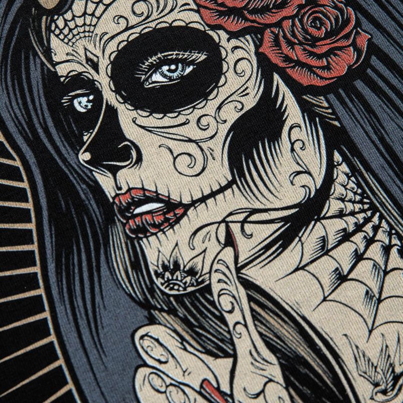 Maglietta Santa Muerte Pitbull West Coast donna nero 6