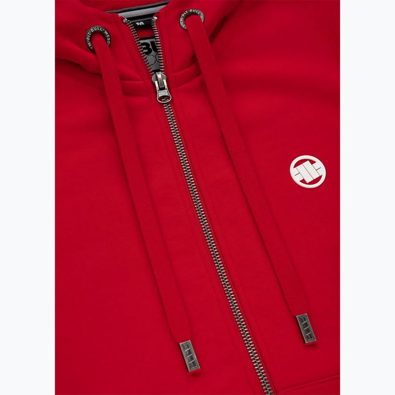 Felpa uomo Pitbull Small Logo Zip con cappuccio rosso 3