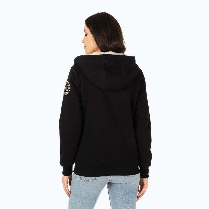 Felpa da donna Pitbull West Coast Zip Sherpa Ruffina 3 con cappuccio nero 2